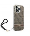 Guess GUOHCP14LH4STW iPhone 14 Pro 6.1 "brown / brown hardcase 4G Print Strap