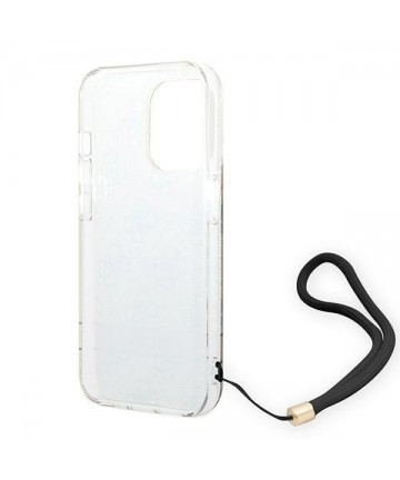 Guess GUOHCP14LH4STW iPhone 14 Pro 6.1 "brown / brown hardcase 4G Print Strap