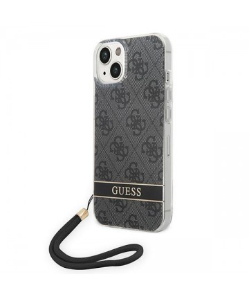 Guess GUOHCP14MH4STK iPhone 14 Plus 6.7 "black / black hardcase 4G Print Strap