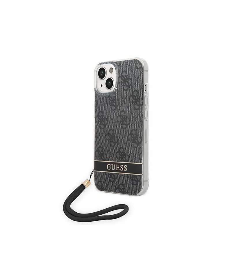 Guess GUOHCP14MH4STK iPhone 14 Plus 6.7 "black / black hardcase 4G Print Strap