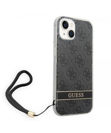 Guess GUOHCP14MH4STK iPhone 14 Plus 6.7 "black / black hardcase 4G Print Strap