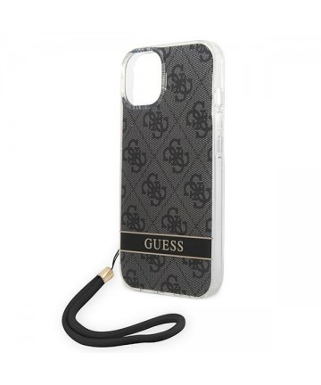 Guess GUOHCP14MH4STK iPhone 14 Plus 6.7 "black / black hardcase 4G Print Strap