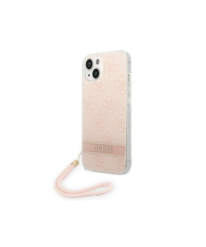 Guess GUOHCP14MH4STP iPhone 14 Plus 6.7 "pink / pink hardcase 4G Print Strap