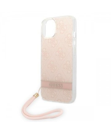 Guess GUOHCP14MH4STP iPhone 14 Plus 6.7 "pink / pink hardcase 4G Print Strap