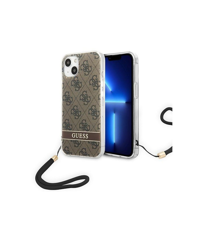Guess GUOHCP14MH4STW iPhone 14 Plus 6.7 "brown / brown hardcase 4G Print Strap