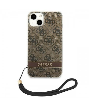 Guess GUOHCP14MH4STW iPhone 14 Plus 6.7 "brown / brown hardcase 4G Print Strap