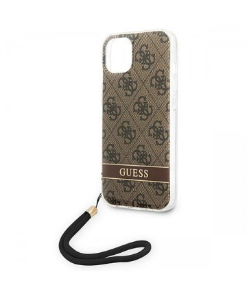 Guess GUOHCP14MH4STW iPhone 14 Plus 6.7 "brown / brown hardcase 4G Print Strap