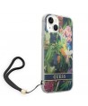 Guess GUOHCP14MHFLSB iPhone 14 Plus 6.7 "blue / blue hardcase Flower Strap