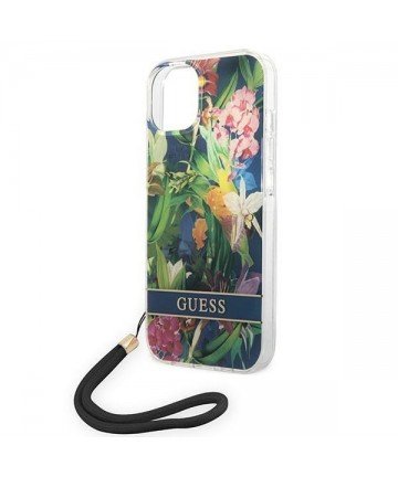 Guess GUOHCP14MHFLSB iPhone 14 Plus 6.7 "blue / blue hardcase Flower Strap