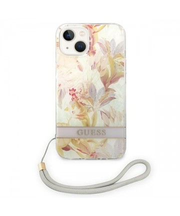 Guess GUOHCP14MHFLSU iPhone 14 Plus 6.7 "purple / purple hardcase Flower Strap