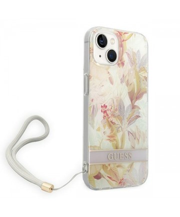 Guess GUOHCP14MHFLSU iPhone 14 Plus 6.7 "purple / purple hardcase Flower Strap
