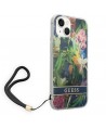 Guess GUOHCP14SHFLSB iPhone 14 6.1 "blue / blue hardcase Flower Strap