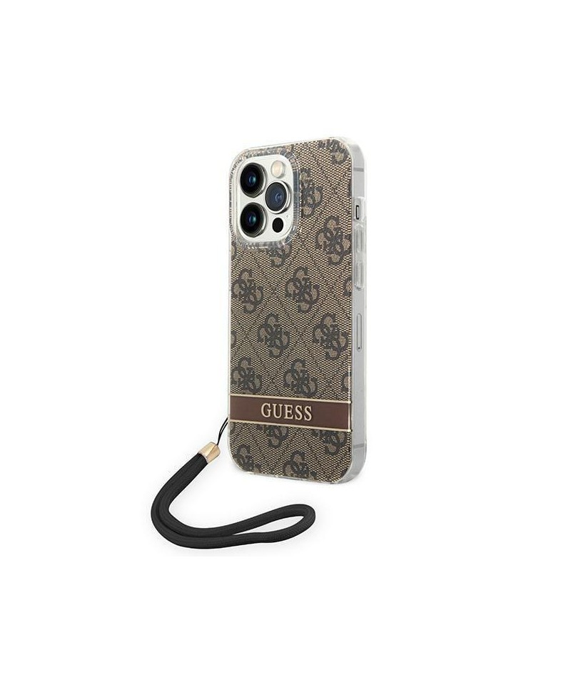 Guess GUOHCP14XH4STW iPhone 14 Pro Max 6.7 "brown / brown hardcase 4G Print Strap
