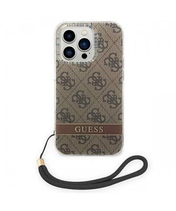 Guess GUOHCP14XH4STW iPhone 14 Pro Max 6.7 "brown / brown hardcase 4G Print Strap