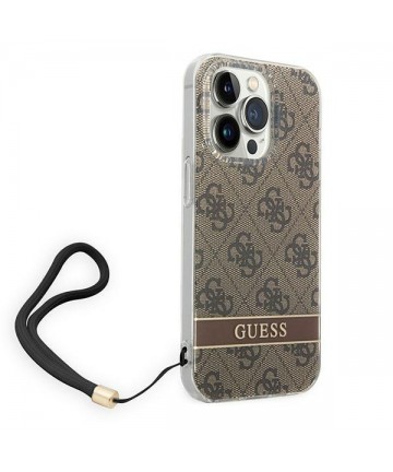 Guess GUOHCP14XH4STW iPhone 14 Pro Max 6.7 "brown / brown hardcase 4G Print Strap