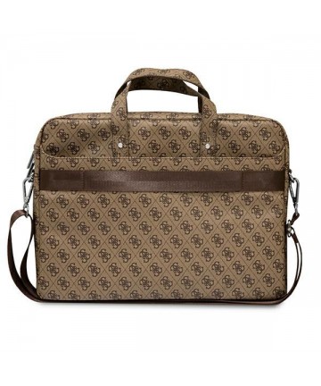 Guess Saffiano 4G Triangle Logo bag for a 16'' laptop - brown