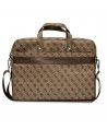 Guess Saffiano 4G Triangle Logo bag for a 16'' laptop - brown