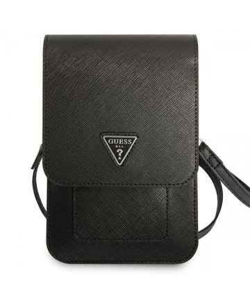 Guess Handbag GUWBSATMBK black / black Saffiano Triangle