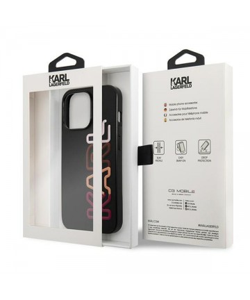 Karl Lagerfeld Multipink Brand Case for iPhone 13 Pro / iPhone 13 - Black