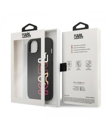 Karl Lagerfeld Multipink Brand iPhone 13 Case - Black