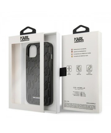 Karl Lagerfeld KLHCP13SMNMP1K iPhone 13 mini 5,4 "hardcase black / black Monogram Plaque