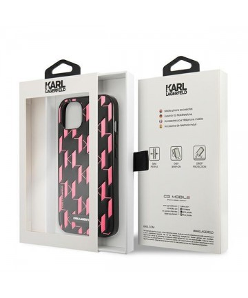 Karl Lagerfeld KLHCP13SMNMP1P iPhone 13 mini 5,4 "hardcase pink / pink Monogram Plaque