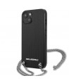 Karl Lagerfeld KLHCP13SPMK iPhone 13 mini 5,4 "hardcase black / black Leather Textured and Chain