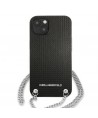 Karl Lagerfeld KLHCP13SPMK iPhone 13 mini 5,4 "hardcase black / black Leather Textured and Chain