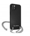 Karl Lagerfeld KLHCP13SPMK iPhone 13 mini 5,4 "hardcase black / black Leather Textured and Chain