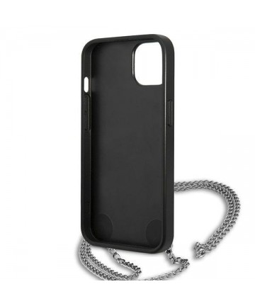 Karl Lagerfeld KLHCP13SPMK iPhone 13 mini 5,4 "hardcase black / black Leather Textured and Chain