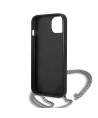 Karl Lagerfeld KLHCP13SPMK iPhone 13 mini 5,4 "hardcase black / black Leather Textured and Chain