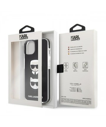 Karl Lagerfeld KLHCP13STPE2TK iPhone 13 mini 5,4 "hardcase black / black Karl & Choupette Head