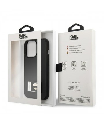Karl Lagerfeld Ikonik Patch Case for iPhone 13 Pro Max - Black