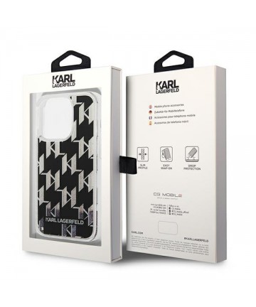 Karl Lagerfeld KLHCP14LLMNMK iPhone 14 Pro 6.1 "hardcase black / black Liquid Glitter Monogram