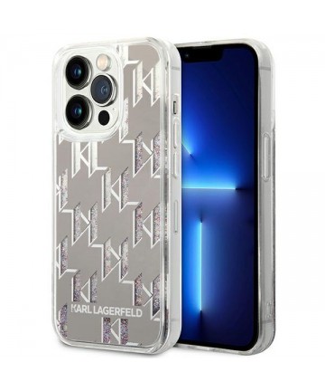 Karl Lagerfeld KLHCP14LLMNMS iPhone 14 Pro 6.1 "hardcase silver / silver Liquid Glitter Monogram