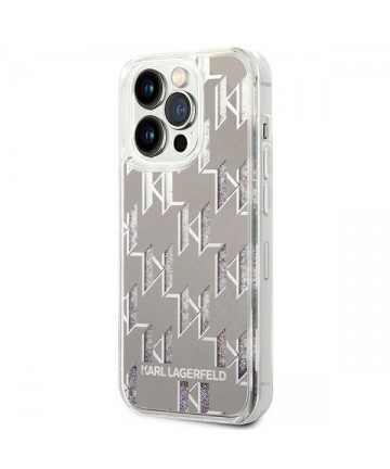 Karl Lagerfeld KLHCP14LLMNMS iPhone 14 Pro 6.1 "hardcase silver / silver Liquid Glitter Monogram