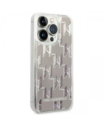 Karl Lagerfeld KLHCP14LLMNMS iPhone 14 Pro 6.1 "hardcase silver / silver Liquid Glitter Monogram
