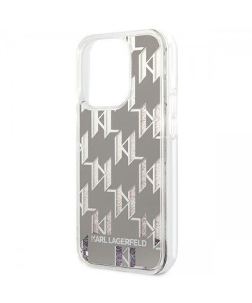Karl Lagerfeld KLHCP14LLMNMS iPhone 14 Pro 6.1 "hardcase silver / silver Liquid Glitter Monogram
