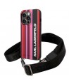 Karl Lagerfeld Color Stripes Strap Case for iPhone 14 Pro - Pink