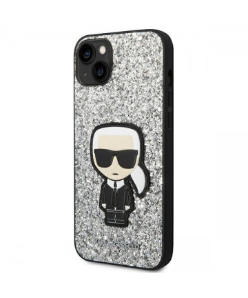 Karl Lagerfeld KLHCP14MGFKPG iPhone 14 Plus 6.7 "hardcase silver / silver Glitter Flakes Ikonik
