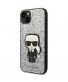 Karl Lagerfeld KLHCP14MGFKPG iPhone 14 Plus 6.7 "hardcase silver / silver Glitter Flakes Ikonik