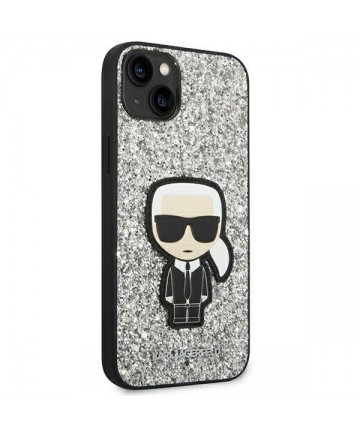Karl Lagerfeld KLHCP14MGFKPG iPhone 14 Plus 6.7 "hardcase silver / silver Glitter Flakes Ikonik