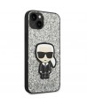 Karl Lagerfeld KLHCP14MGFKPG iPhone 14 Plus 6.7 "hardcase silver / silver Glitter Flakes Ikonik
