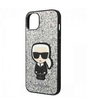 Karl Lagerfeld KLHCP14MGFKPG iPhone 14 Plus 6.7 "hardcase silver / silver Glitter Flakes Ikonik