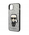 Karl Lagerfeld KLHCP14MGFKPG iPhone 14 Plus 6.7 "hardcase silver / silver Glitter Flakes Ikonik