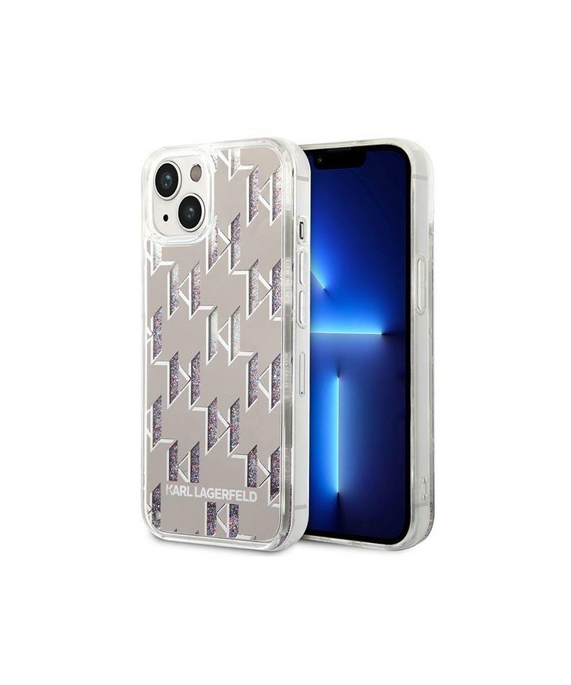 Karl Lagerfeld KLHCP14MLMNMS iPhone 14 Plus 6.7 "hardcase silver / silver Liquid Glitter Monogram