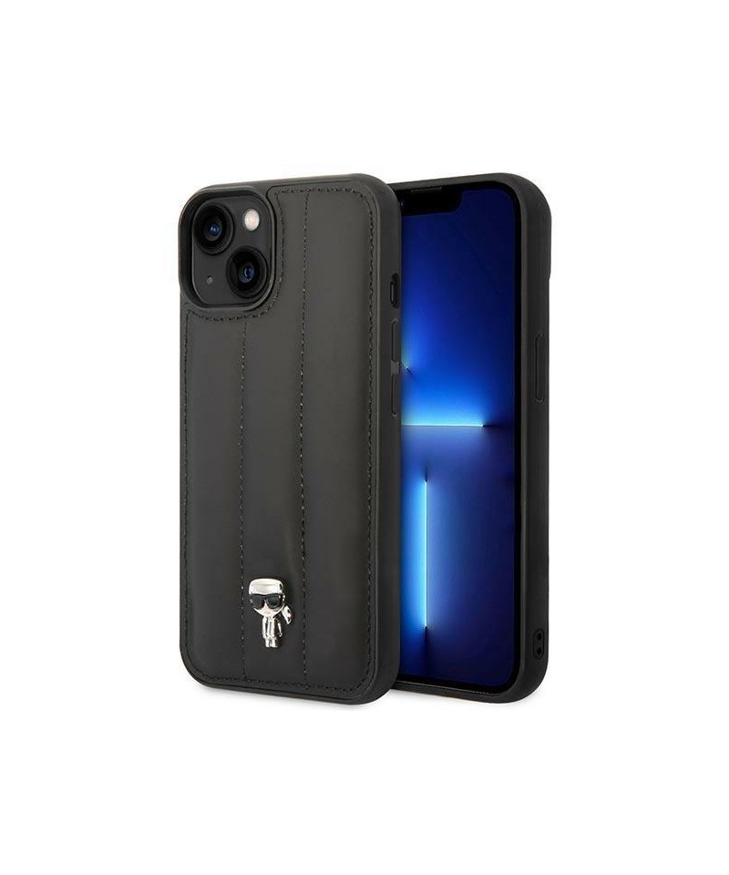 Karl Lagerfeld Puffy Ikonik Pin Case for iPhone 14 Plus - Black