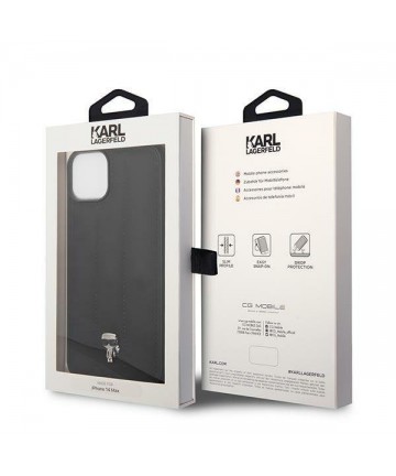 Karl Lagerfeld Puffy Ikonik Pin Case for iPhone 14 Plus - Black