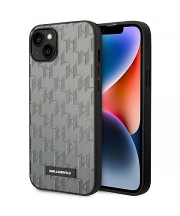 Karl Lagerfeld KLHCP14MSAKLHPG iPhone 14 Plus 6.7 "hardcase gray / gray Saffiano Mono Metal Logo
