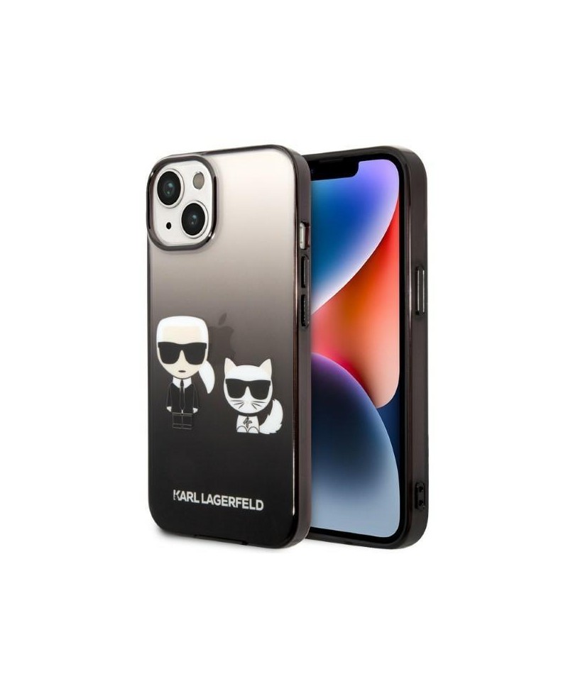Karl Lagerfeld KLHCP14MTGKCK iPhone 14 Plus 6,7 "hardcase black / black Gradient Ikonik Karl & Choupette